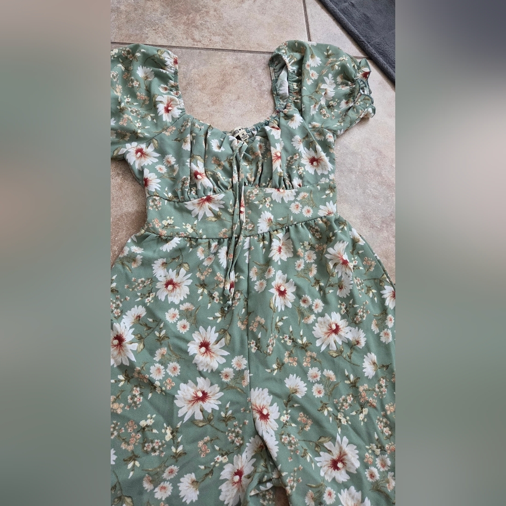 Floral Green Jumpsuit For Women